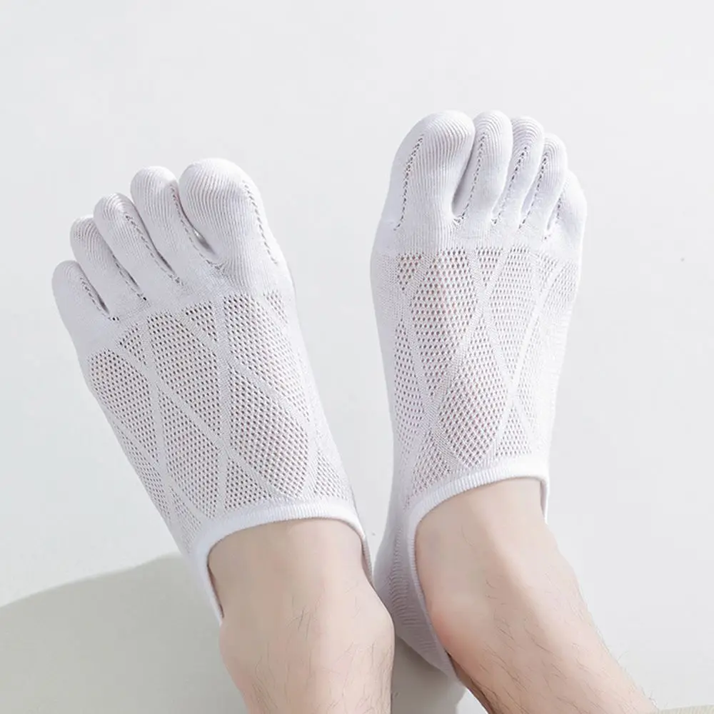 

Thin Five Fingers Socks Comfortable Low Cut Cotton Socks with Separate Fingers 7 Solid Colors Mesh Toe Socks Running