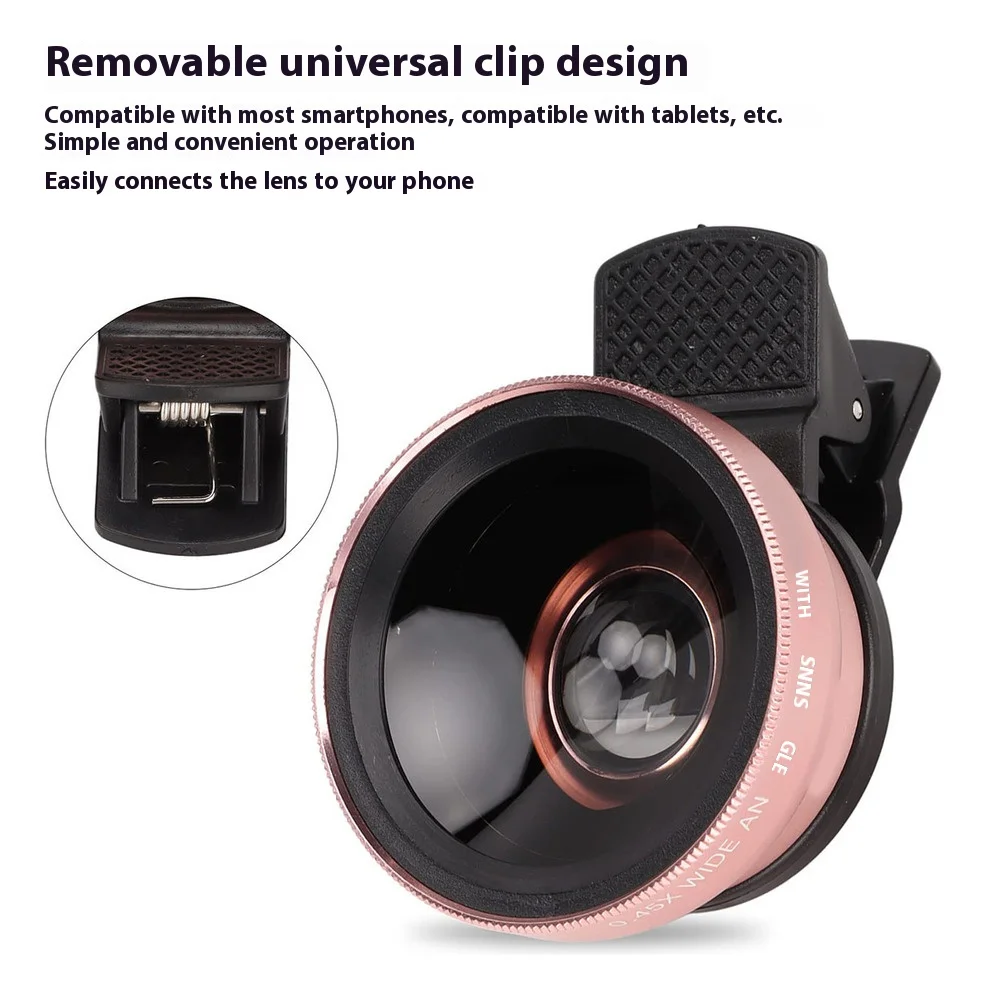 2-in-1 HD 37mm 0.45x Super Wide Angle Lens with 12.5x Super Macro Lens for iPhone Smartphone Phone lens Kit Enhanced Photograpy
