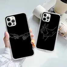 

Lover Hand Line Simple Phone Case for iPhone 11 12 13 Mini Pro Max 8 7 6 6S Plus X 5 SE 2020 XR XS Case shell