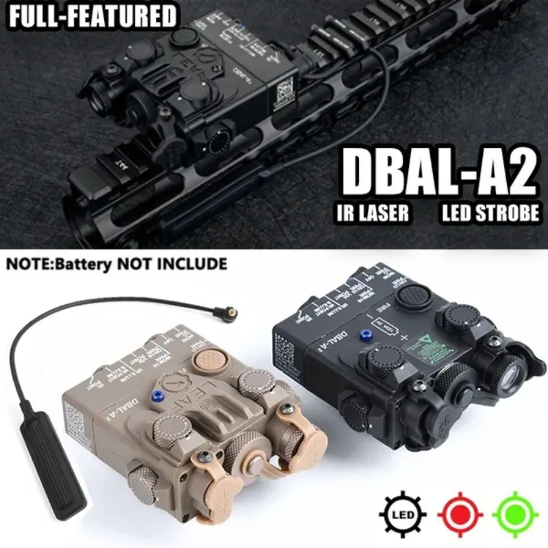 

DBAL-A2 Red/Green Dot + IR laser + strobe Dual Beam Laser Sight Flashlight Tactical Aiming AirsoftGunsWeaponAR/15 Rifle Light