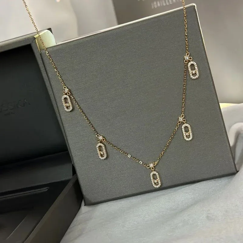 

French Fashion Luxury Brand Jewelry Move Uno Messik a Necklace 925 Sterling Silver Chain Couple Gift