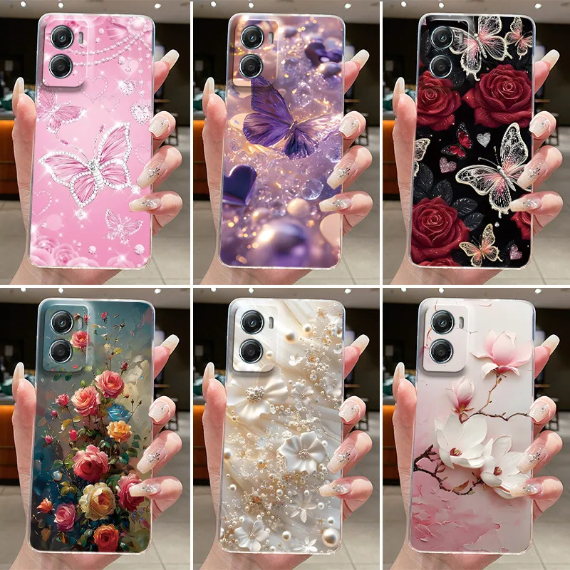 Fashion Butterfly Flower Phone Case - Soft TPU Silicone Back Bumper Etui
