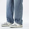 2024 New Soft Lyocell Stretch Jeans Men's Loose Wide Leg Pants Elastic Waist Casual Denim Trousers High Quality Streetwear 6