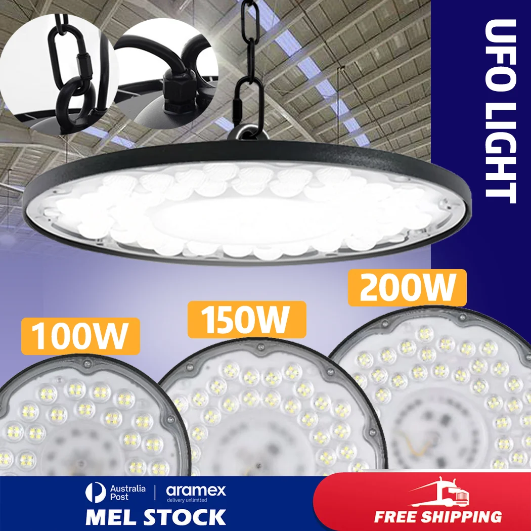PORIYA UFO LED High Bay Lights 100W 300W 500W Warehouse Industrial Shed Factory Lamps