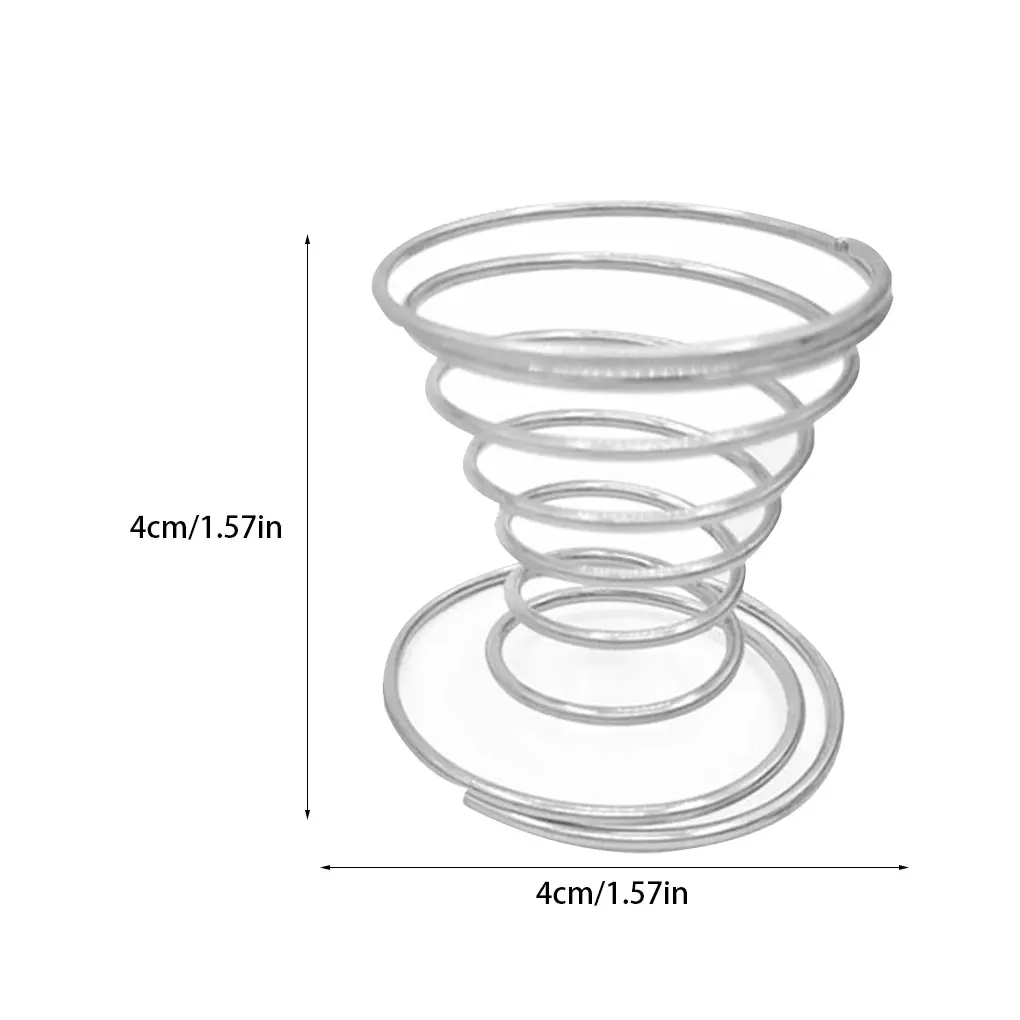 Metal Egg Cups Stainless Steel Silver Spiral Eggs Holder Waterproof Kitchen Spring Utensil Tool Non-stick Bracket