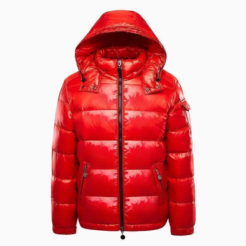 Down jacket Puffer jacket Cotton jacket PFHQ Down Cotton Jacket Glossy Surface Men's Hooded Thick Bread Coat Solid Color Warm Long Sleeve Male Tops 21Z7542