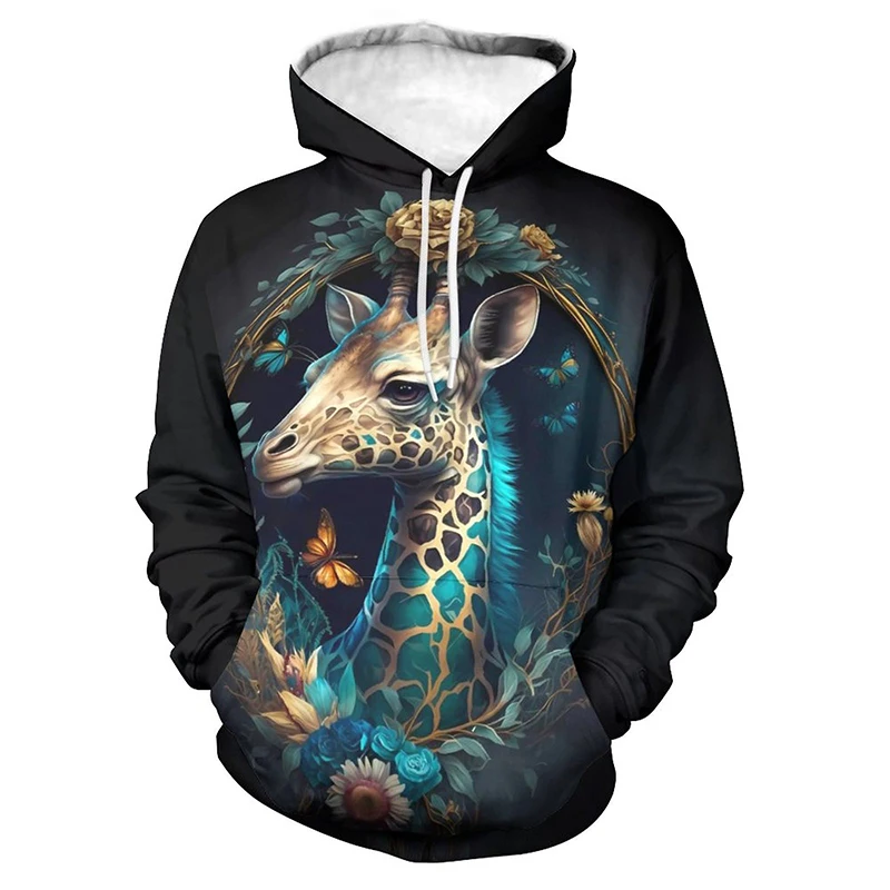 

Giraffe Lion Leopard Graphic Hoodie 3D Funny Animal Printed New in Hoodies for Men Clothes Women Harajuku Fashion y2k Pullover