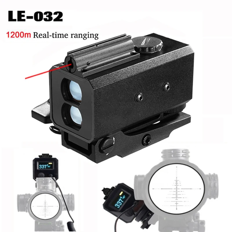LE-032 Riflescope Mate Rangefinder 1200M Mini Tactical Outdoor Hunting Shooting Rangefinder Archery Crossbow Sight Target Scope