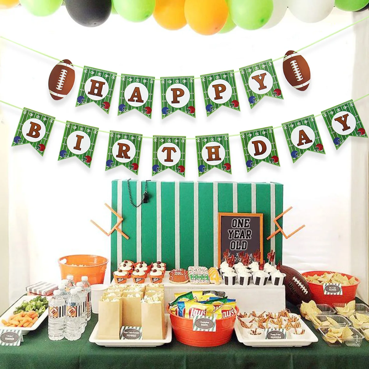 Rugby Theme Birthday Flag Banner Football Birthday Party Decoration Kids Boy Rugby Game Sport Themed Party Supplies Decor Favors Party Decorations Birthday Banner Birthday Streamers