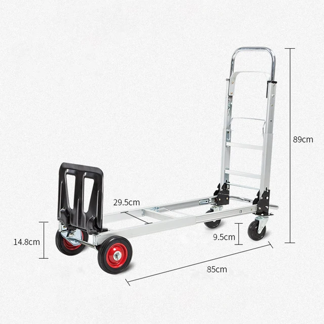 Alumínium Ötvözet Többcélú Kosár Hordozható Kocsi Összecsukható Teleszkópos Fogantyú Teherautó Tartós Kerti Kocsik - Image 5
