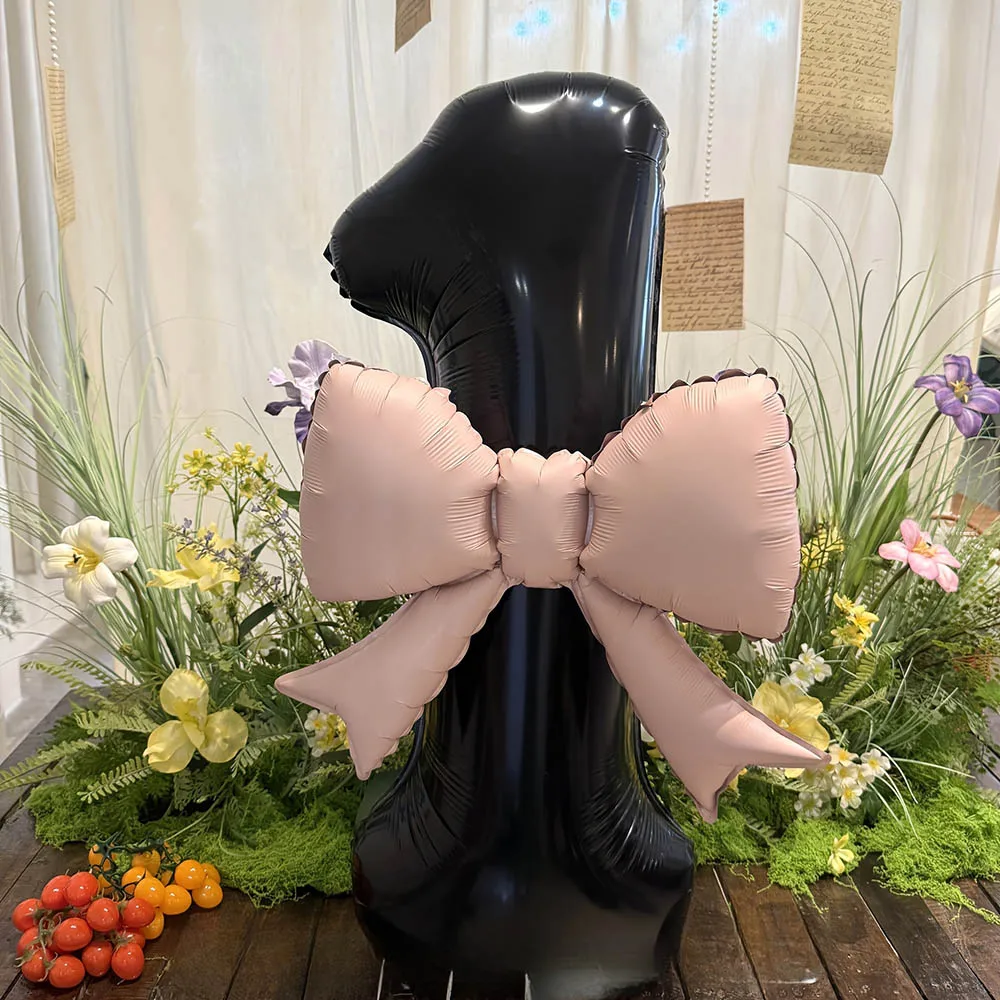 2 Stück 40 Zoll schwarze Schleife digitale Folienballons für Mädchen Erwachsene Geburtstagsfeier Hochzeitstag Dekoration Raumaufteilung Geschenke – Detail 4
