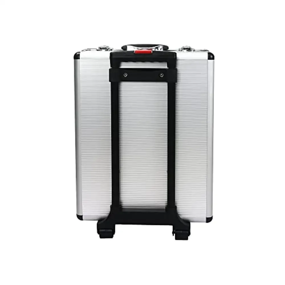 4 Layers Sliver Aluminum Rolling Tool Case Box on Wheels with 899pcs Household Tool Set Kit Durable Trolley Toolbox Home Repair