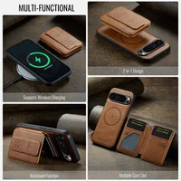2 In 1 Magsafe Magnetic Leather Phone Case for Google Pixel 9 Pro XL 8 8A 8Pro 7 7Pro 7A Wallet Cards Slot Holder Pocket Cover 2