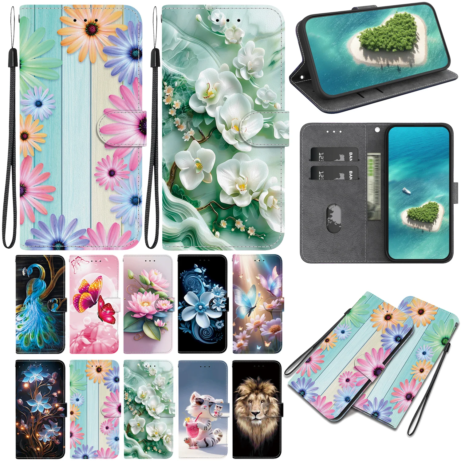 Leather Stand Flip Wallet Case - Enhanced Protection Cover