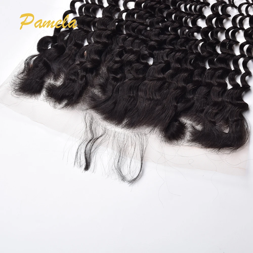 Burmese Curly 13x6 Real HD Lace Frontal Human Hair 13x6 Frontal Invisible HD Lace Water Wave Spiral Ends Human Hair For Women