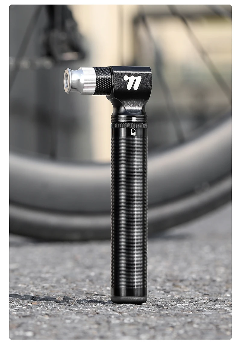 WEST BIKING 130PSI Hochdruck-Mini-Fahrradpumpe, tragbar, leicht, CNC-Aluminium, Presta/Schrader-Ventil, für Rennräder und Mountainbikes – Detail 12