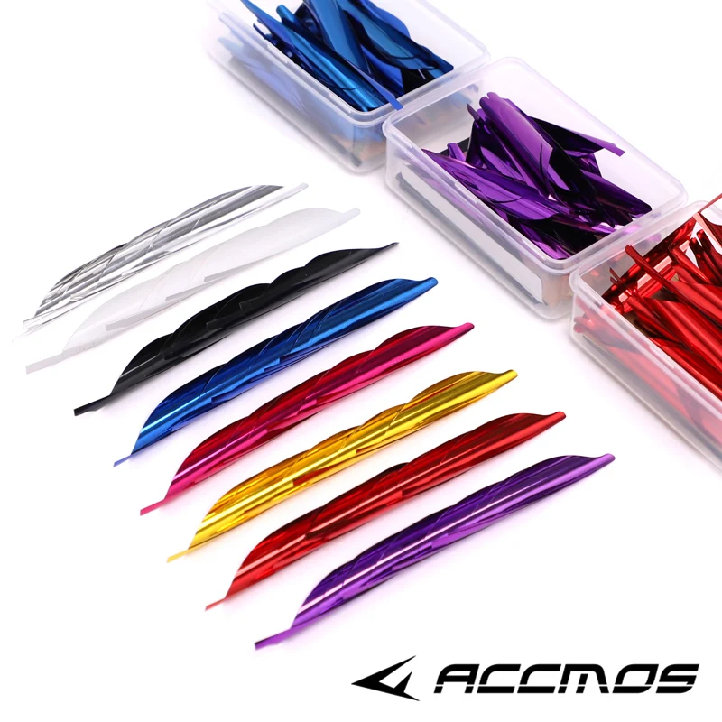 50pcs  New 1.8 inch  Archery Spin Vanes  Spiral Feather DIY Arrow Archery With sticker Tape Arrow Accessories Right Wing 2