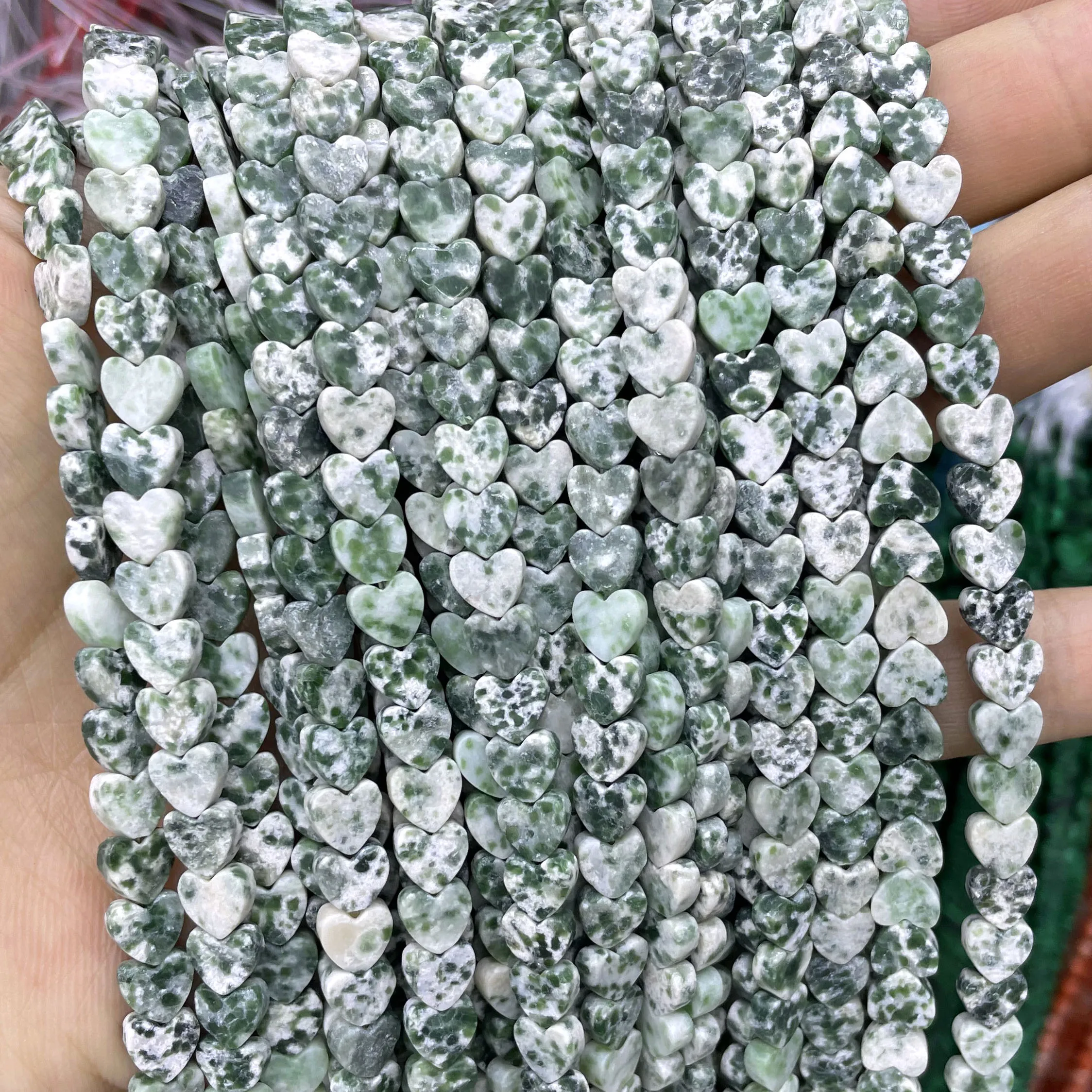 Perline bianche naturali a forma di cuore, perline distanziali sfuse per la creazione di gioielli fai da te, bracciali, collane, accessori, 6-15 mm-6 mm, circa 70 perline