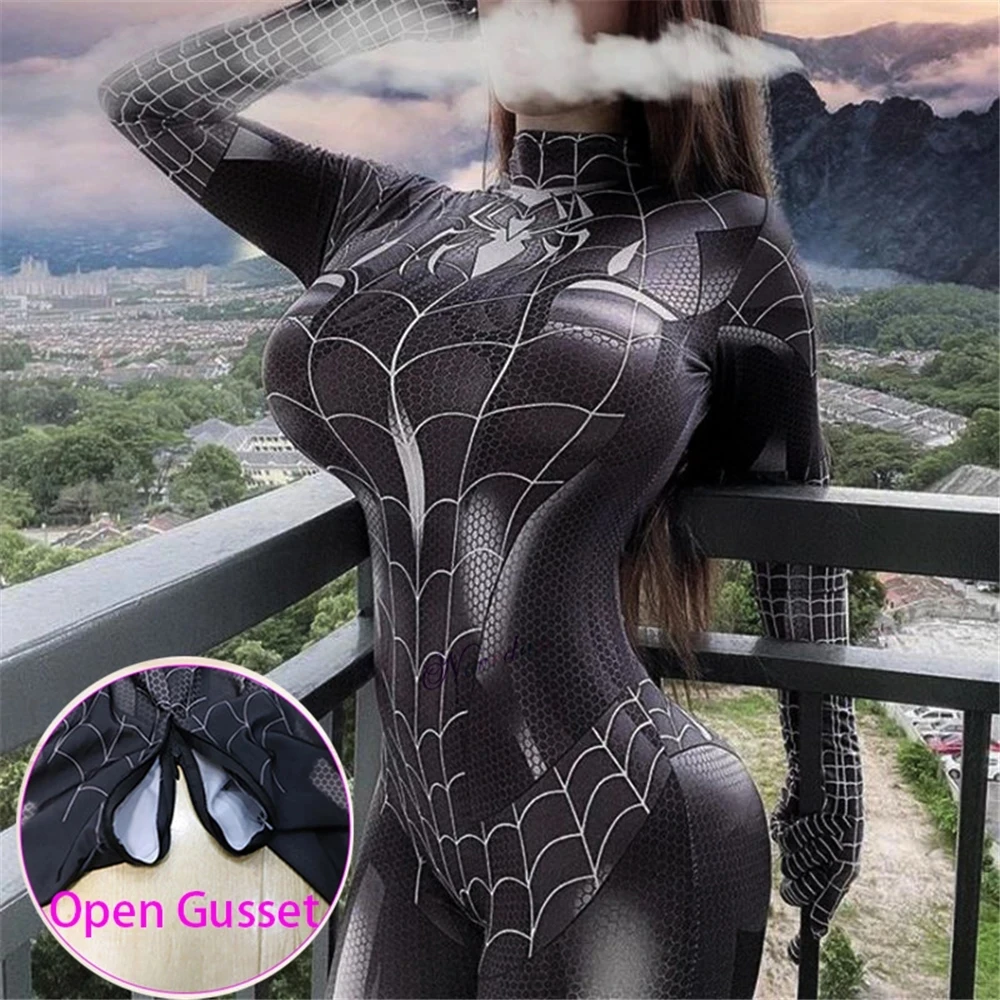 Sexy stretto stampa 3D tuta tuta gatto nero supereroe Costume Cosplay per  le donne costumi di Halloween - AliExpress, image size:1000x1000