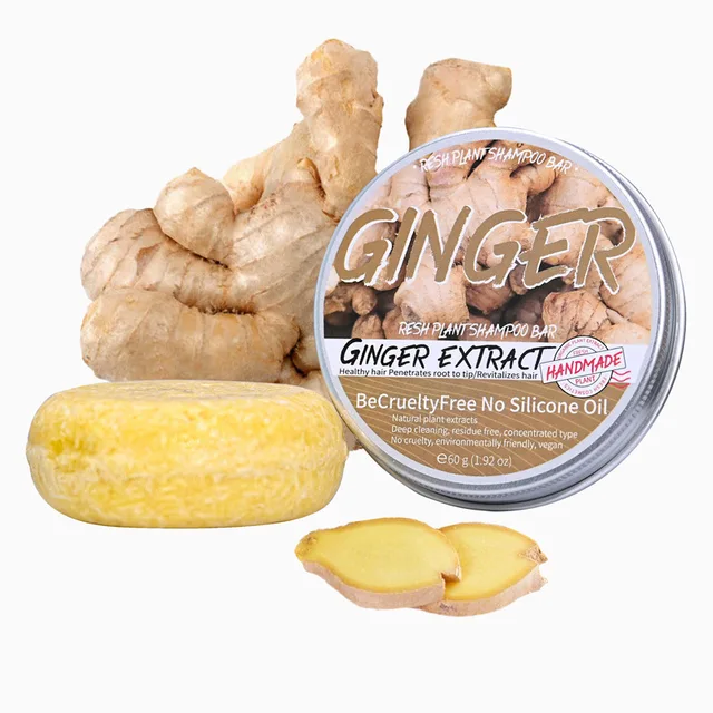 Shampoo soap Ginger solid shampoo bar Clean the scalp remove oil freshen and wash hair ginger extract