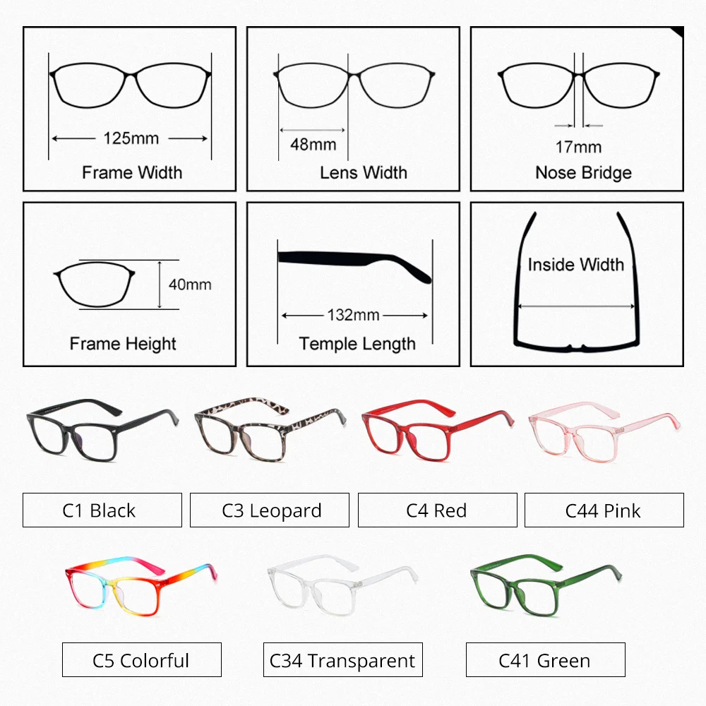 Kids Eyeglasses Frame Clear Transparent Glasses Girl Boy Children Square Glasses No Grade Myopia Frame Anti Blue Light Eyewear