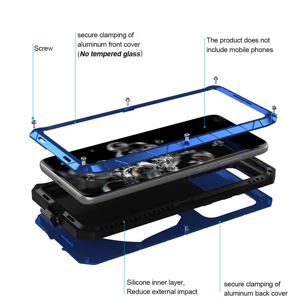 Luxury Phone Case For Samsung Galaxy S23 S22 S21 S20 Fe Ultra Lite Hard Aluminum Metal Phone Case Protector For Note 20 10 Plus