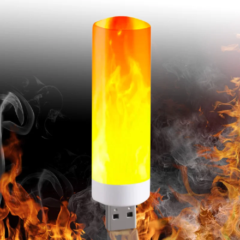 

10 шт., имитация огня, USB 5 В