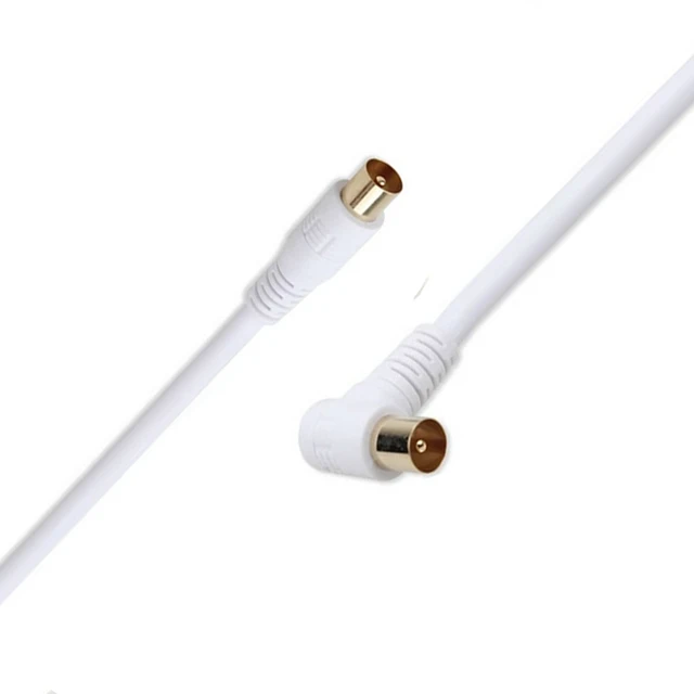 Cable de plomo aéreo de antena macho a macho, Cable Coaxial único de RF  blanco, cable