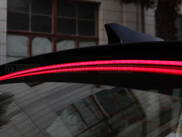 Per Kia K5 Optima 2011-2019 Spoiler nero con luce freno Spoiler sul tetto posteriore tronco Boot Wing Lip Roof Tail Spoiler Car Styling - immagine 6