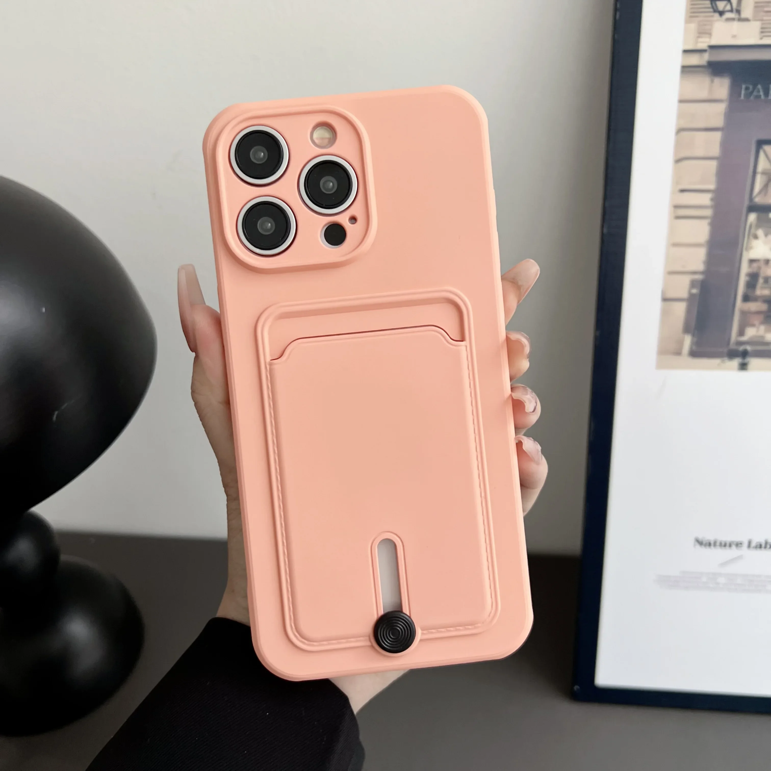 Sleek Shockproof Silicone Wallet Case with Push Card Holder