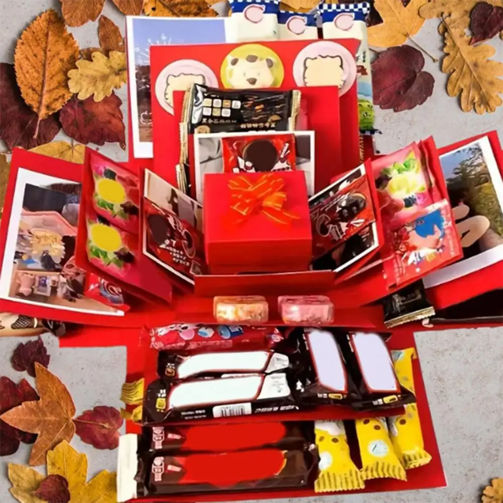 1 Set 55cm Exploding Gift Box 5 Layer Christmas Money Box Paper Boxes For Holding Snacks Sweets Cash Birthday Wedding Xmas Party