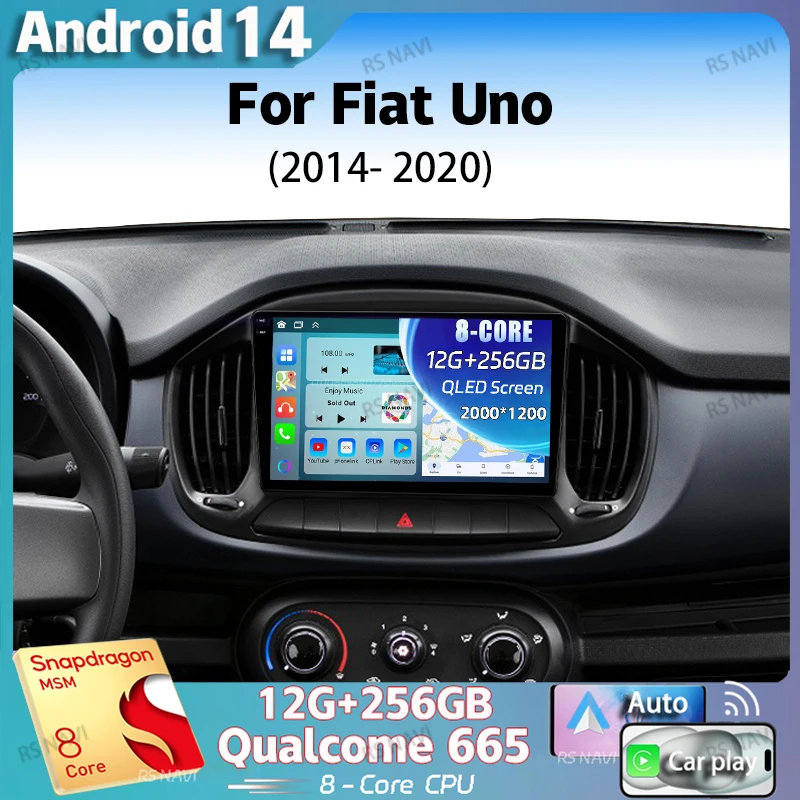 

Android 14 For Fiat Uno 2014 - 2020 2K QLED Android Car Radio Multimedia Video Player GPS AI Voice CarPlay 4G Stereo