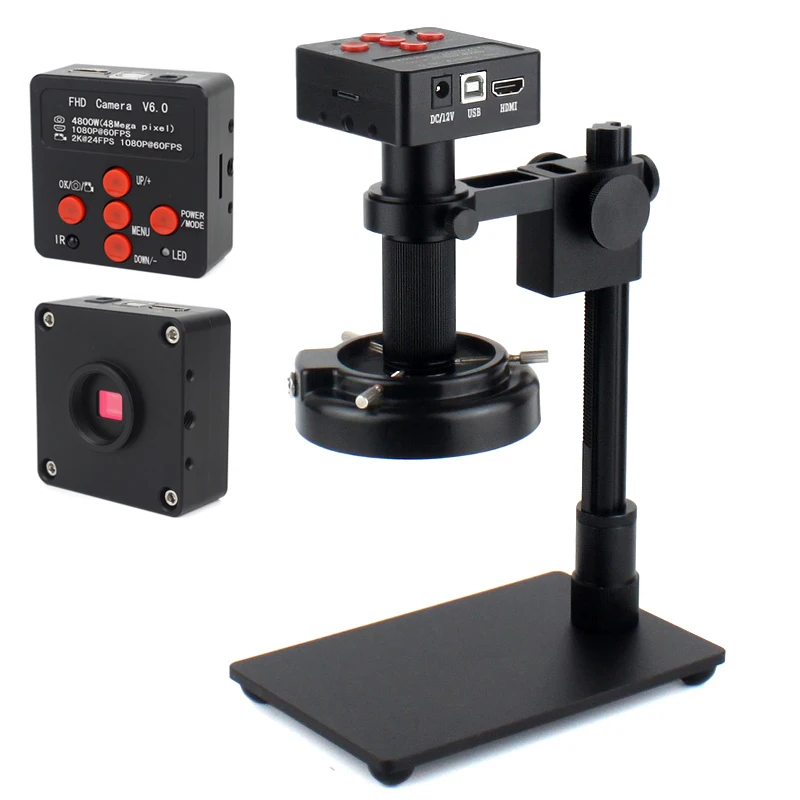 48Mp 2K 60Psf Hdmi Usb Video Microscope Camera 150X Lens Microscopio Digitale Industriale Elettronico Per Saldatura Di Riparazione Del Telefono