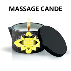 Luxurious Aromatherapy Massage Oil Candle for Stress Relief & Skin Moisturization (Amber Vanilla - 2oz)