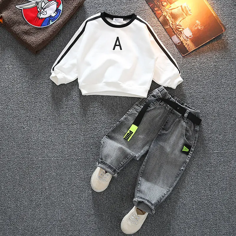 

Kids Boys Clothing Set Spring and Autumn 2023 New Children's Korean Edition Sweater Pants Two Piece Baby Cool Autumn Set