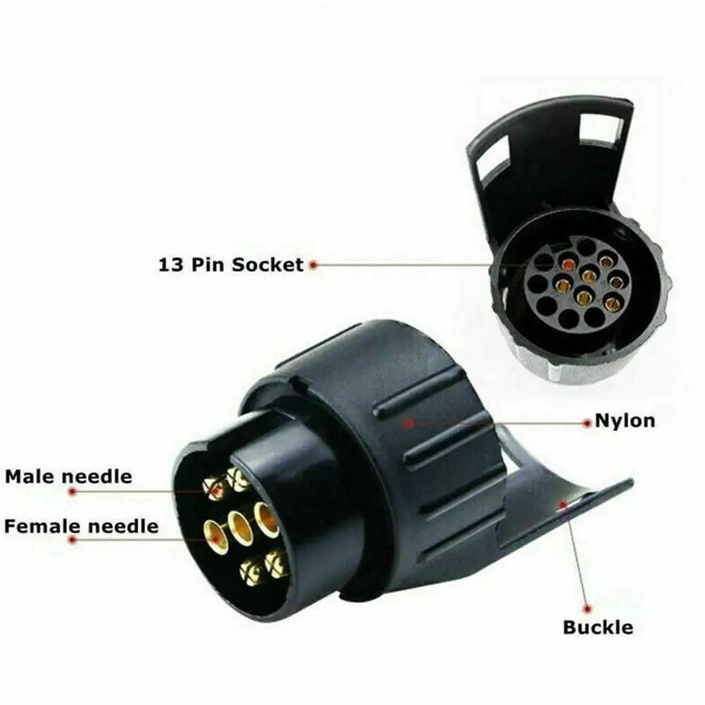 trailer plug adapter 7 Pin To 13 Pin Plug Adapter Trailer Connector 12V Towbar Towing Waterproof Plugs Socket Adapter Car Truck Accessories