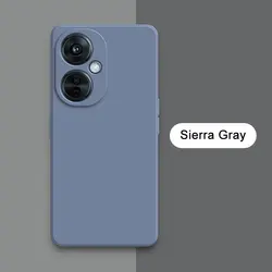Square Liquid Silicone Shockproof Phone Case - Soft Lens Protective Cover for OPPO K11x (Sierra Gray)