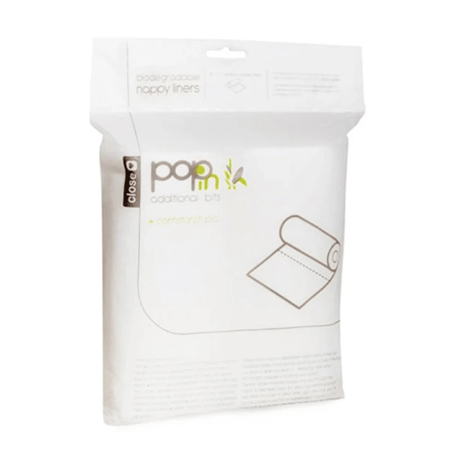 Close Pop-in Twin-Pack of Soft Plant Based Biodegradable Nappy Liners (160 sheets)