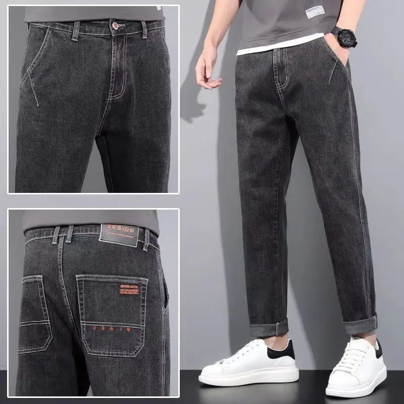 Pantalones vaqueros holgados de tendencia 2024 para hombre, pantalones vaqueros de alta calidad, de algodón de diseño elegante y cónico, nuevos y de lujo en tendencia