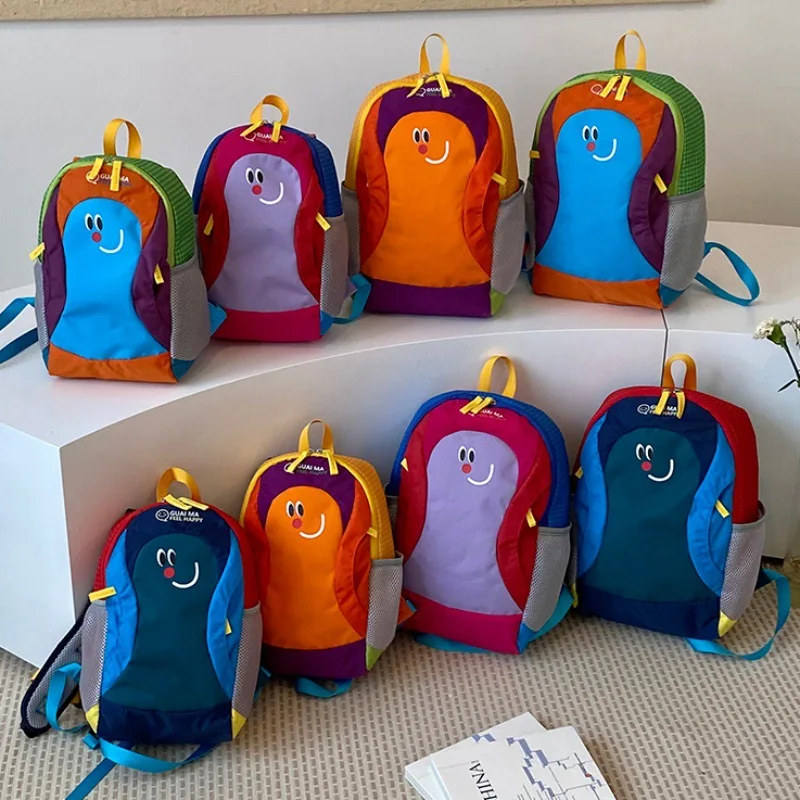 Zaino alla Moda con Abbinamento di Colori, Leggero, Unisex, per Escursioni e Viaggi, Grande Capacità, Borsa Scolastica per Studenti
