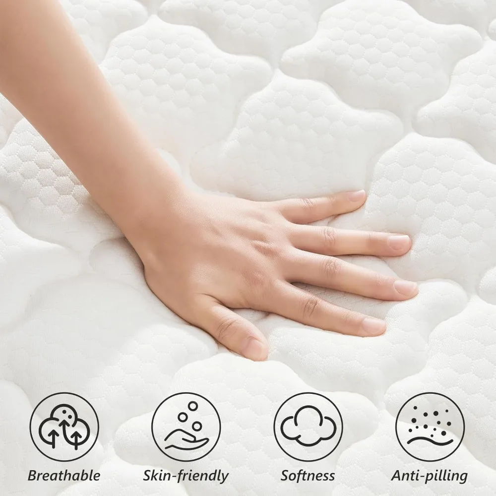 Queen Mattress, 12 Inch Hybrid Mattress - Pocketed Coils - Targeted Pressure Relief, Advanced Motion Isolation, Mattresses 6