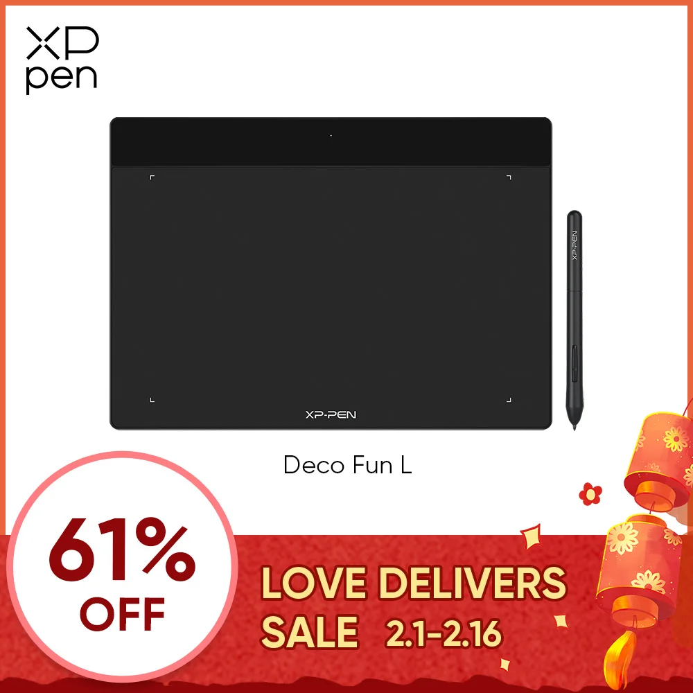 Tavoletta Digitale Grafica Xppen Deco Fun L Da 10 Pollici Per Disegnare Osu Supporto Per L'Educazione Online Android Mac Linux Windows Chrome Os