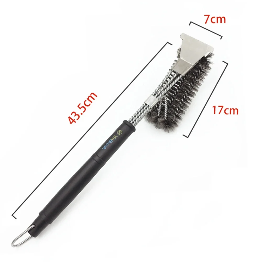 Barbecue Grill Cleaning Brush Stainless Steel Wire BBQ Brush Cleaning Tools Non-stick Barbecue Accessories
