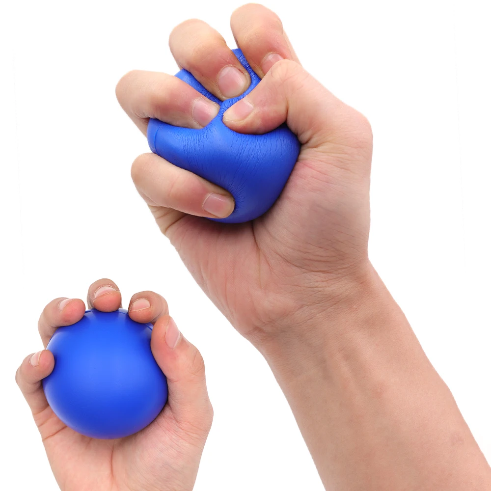 Balle de massage anti-stress, 2 tailles de balles en mousse ferme pour la thérapie et la rééducation des mains (5 cm et 7 cm) - Exerciceur de main pour adultes
