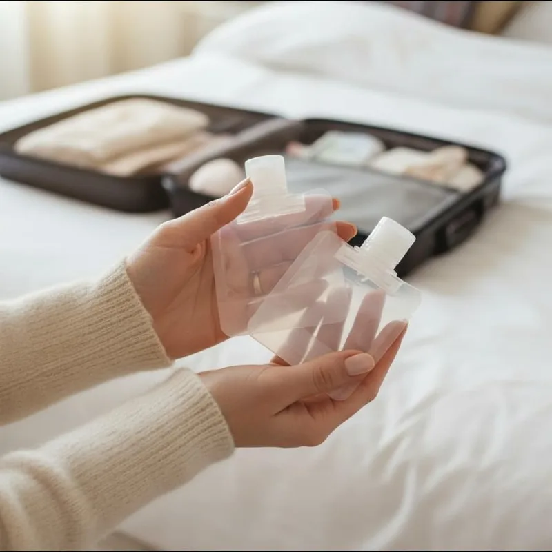 리필 가능한 여행용 로션 용기 포장 백 투명한 세면 용품 용기 로션 샴푸 샤워젤 짜낼 수 있는 백