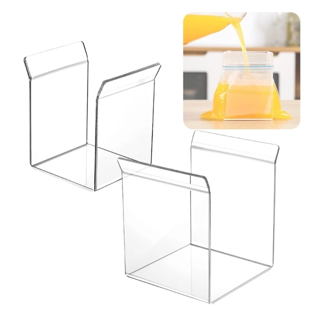 Ziplock Bag Holder,Filling Freezer Bag Food Storage Prep Bag Baggy Rack  Stand for Hands-Free to Pour Leftover Baggie Holder,Comes with both Gallon  