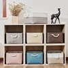 Folding Sundries Storage Basket Multi-functional Linen Fabric Storage Box with Rope Handle for Toys Book Clothes Laundry Basket 1