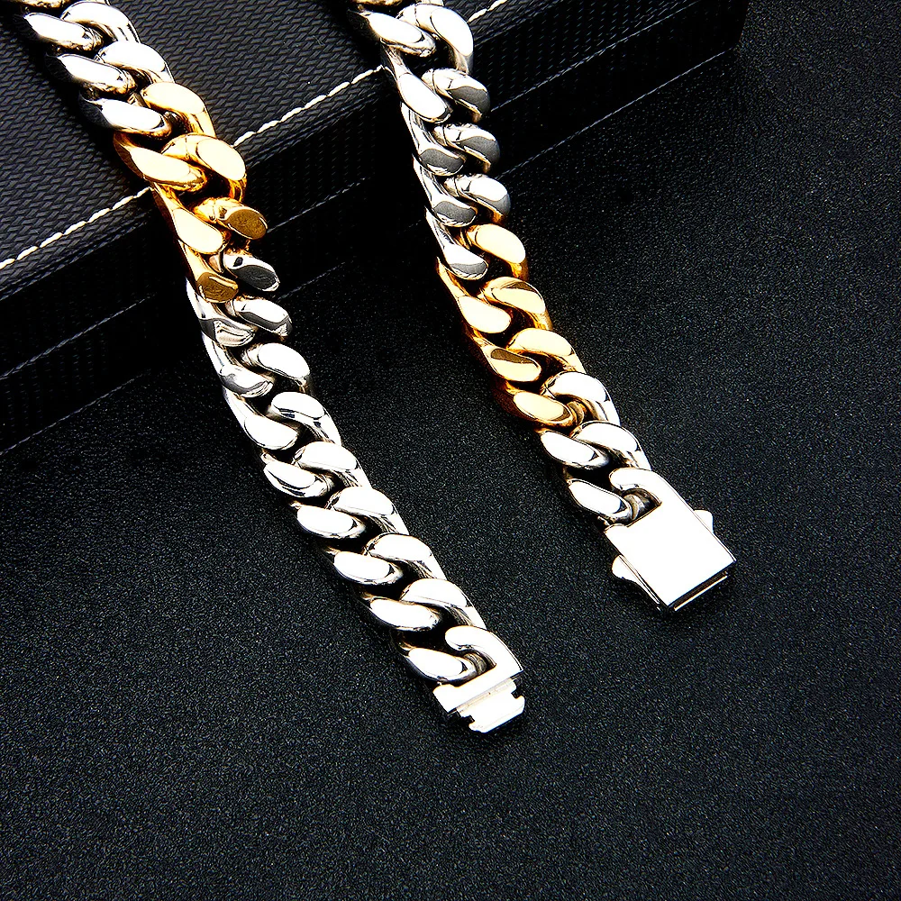 Stainless Steel Does Not Fade Fashion Punk Style Cuban Necklace Ins High-end Hip-hop Titanium Steel Necklace for Men and Women