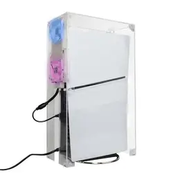 Transparent Acrylic Dust Cover with Cooling Fan for Dustproof Protection and Heat Dissipation (White)