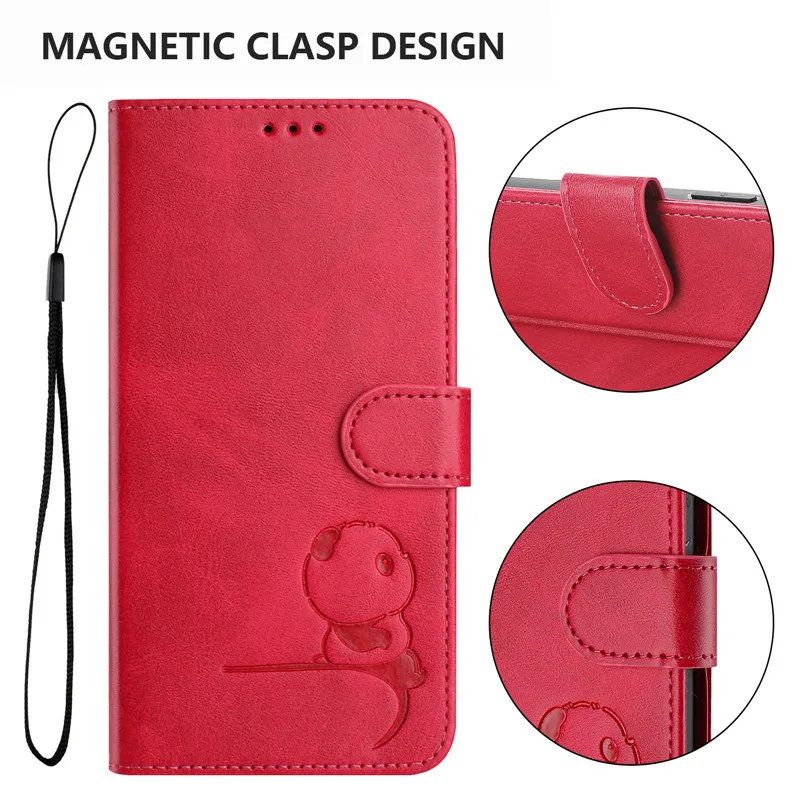 Premium Flip Leather Wallet Case with RFID Protection and Magnetic Stand